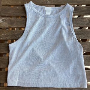 Silver cropped H&M tank top (medium)